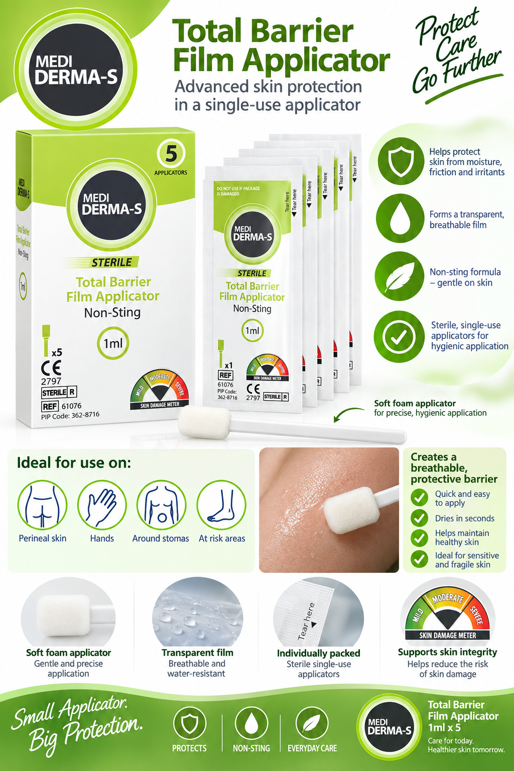 Medi Derma-S Total Barrier Film Applicator 1ml x5 | Skin Protection