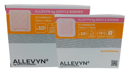 Allevyn AG Gentle Border Antimicrobial Foam Dressing – Box of 10