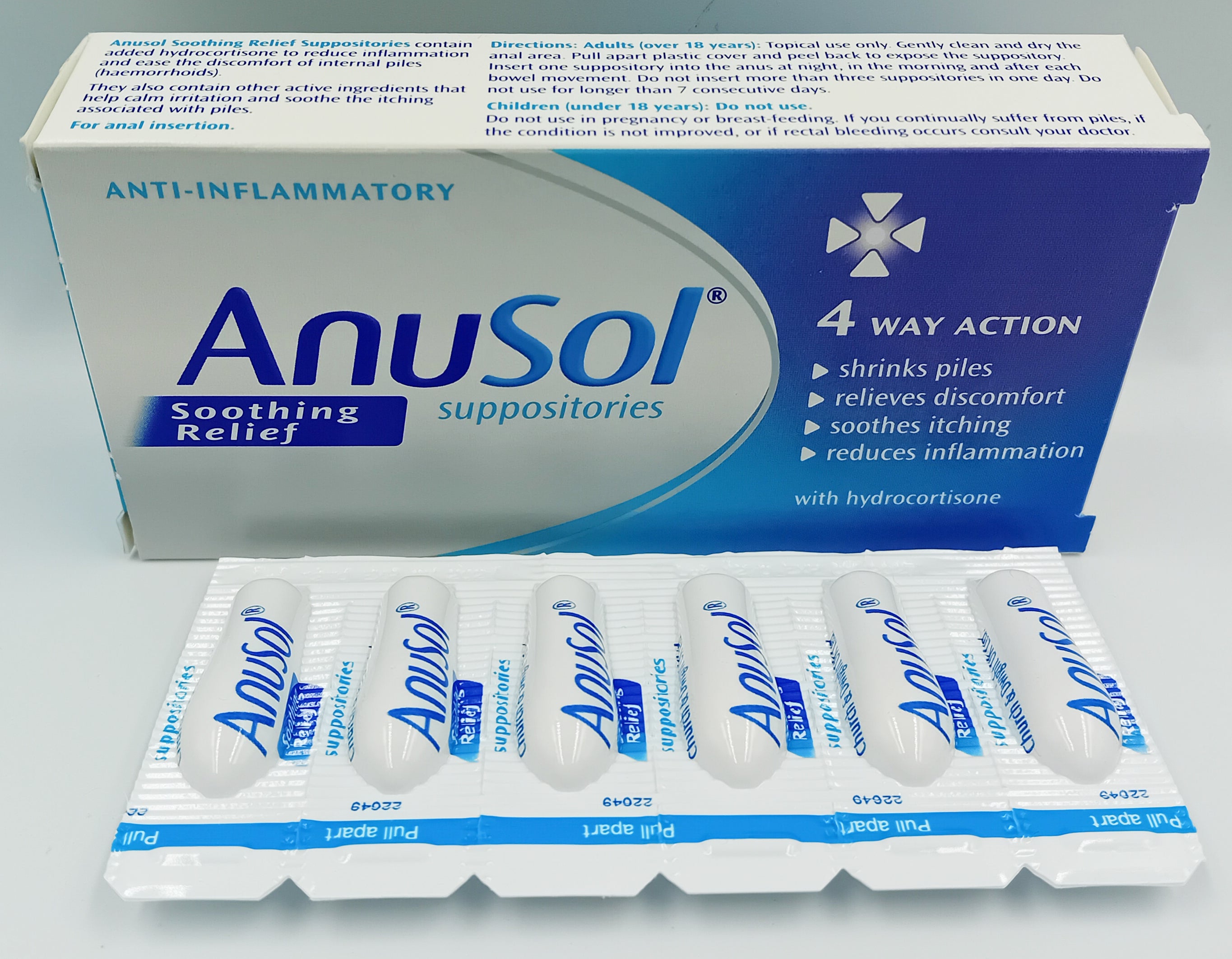 Anusol Soothing Relief Suppositories – Box of 12 – MediSale