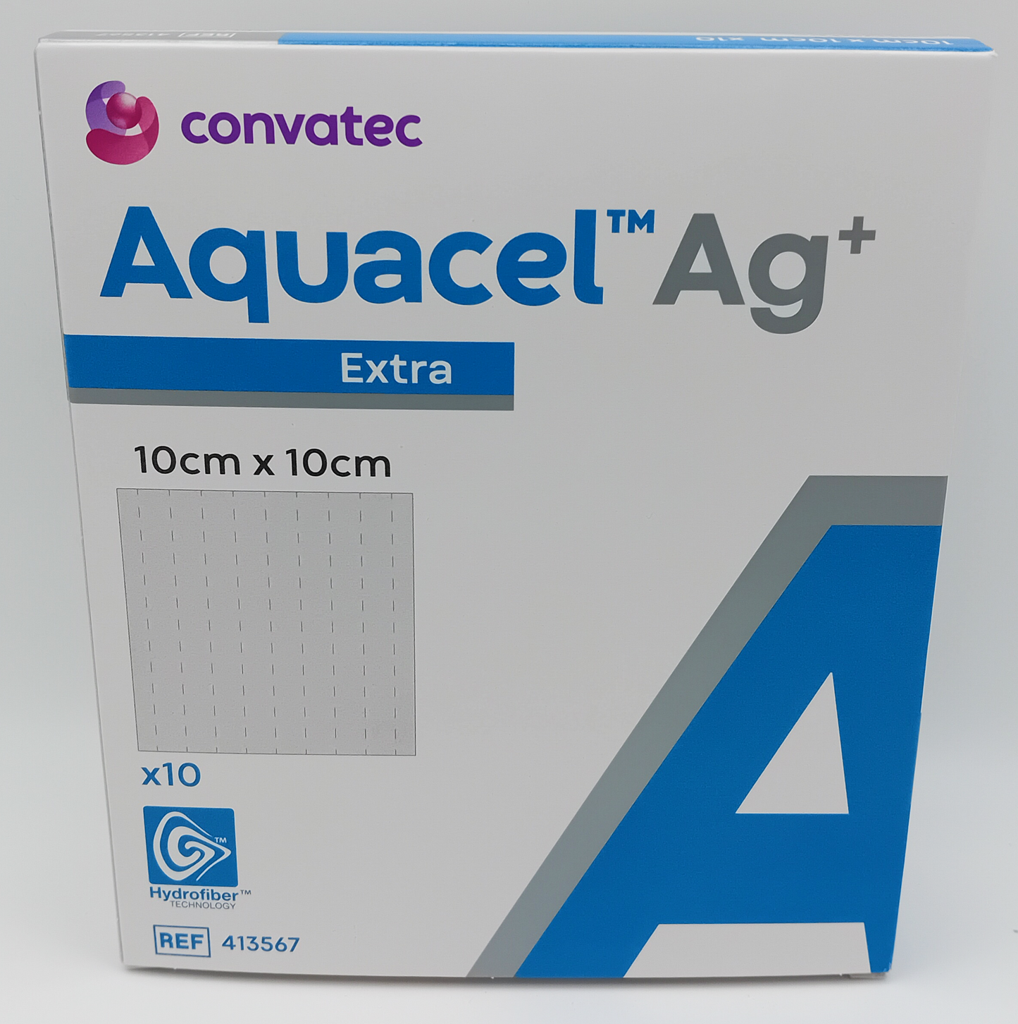 Aquacel AG+ Extra 10cm x 10cm - Box of 10 - Antimicrobial Wound Dressings