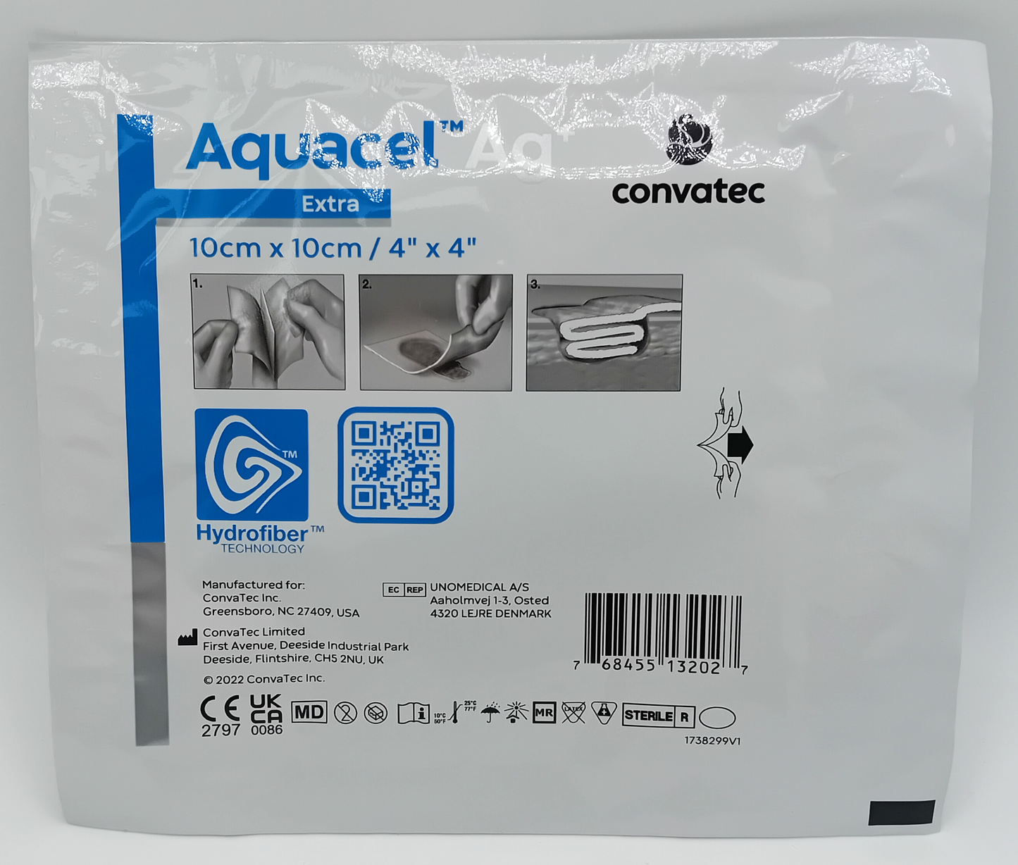 Aquacel AG+ Extra 10cm x 10cm - Box of 10 - Antimicrobial Wound Dressings
