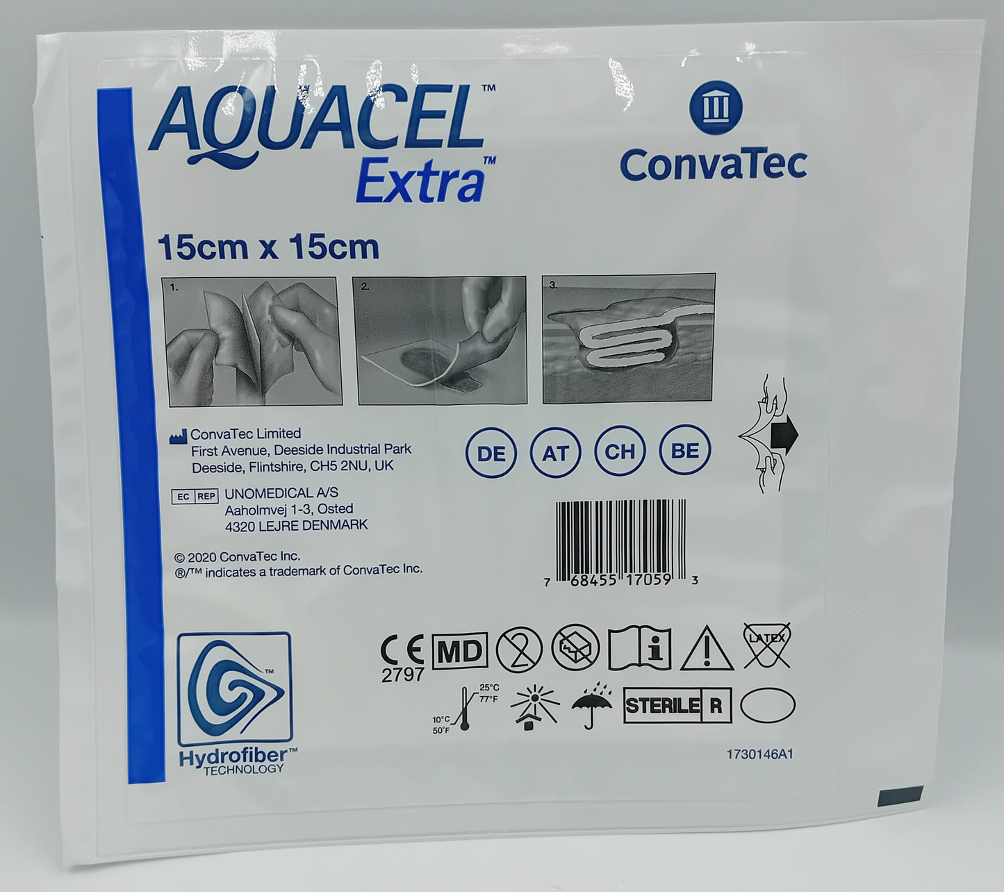 Aquacel Extra Hydrofiber Wound Dressing 15cm x 15cm – Box of 5