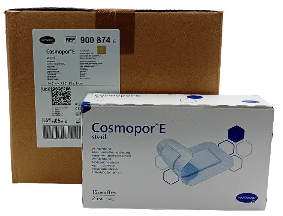 Cosmopor E Adhesive Sterile Wound Dressings 15cm x 8cm – Box of 25 (Case of 14 Boxes / 350 Dressings)