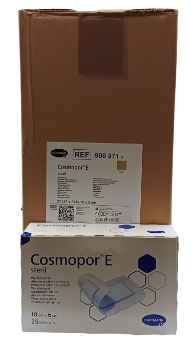 Cosmopor E Adhesive Sterile Wound Dressings 10cm x 6cm – Box of 25 (Case of 27 Boxes / 675 Dressings)