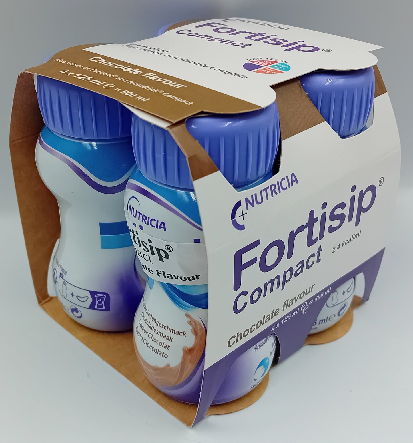 Fortisip Compact – Chocolate Flavour – 125ml Bottles – Case of 24