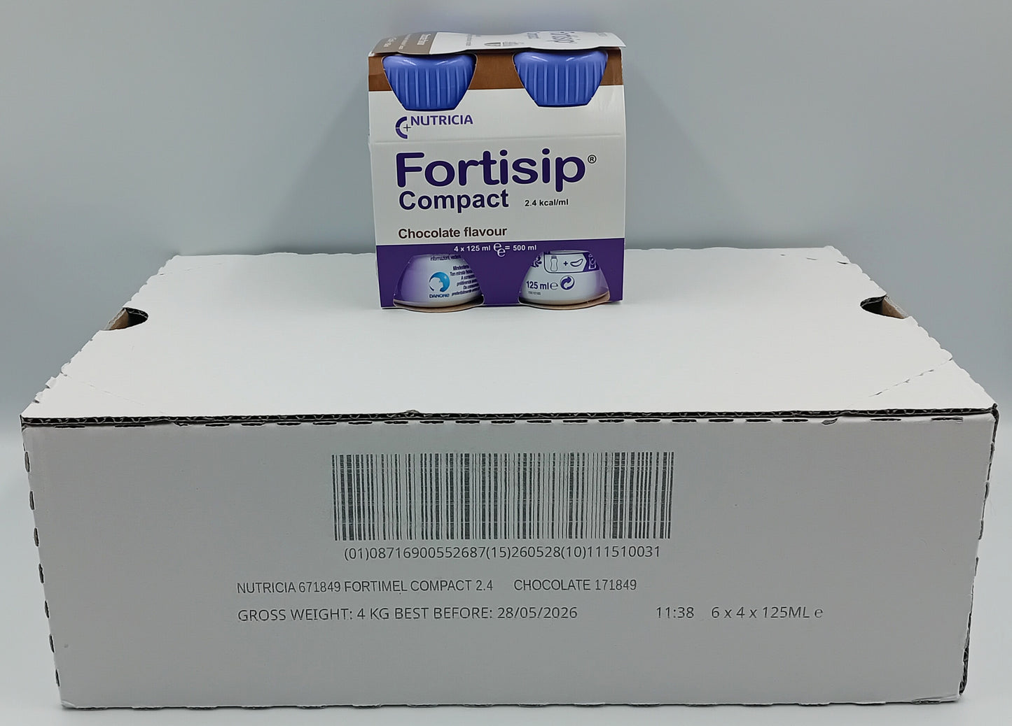 Fortisip Compact – Chocolate Flavour – 125ml Bottles – Case of 24
