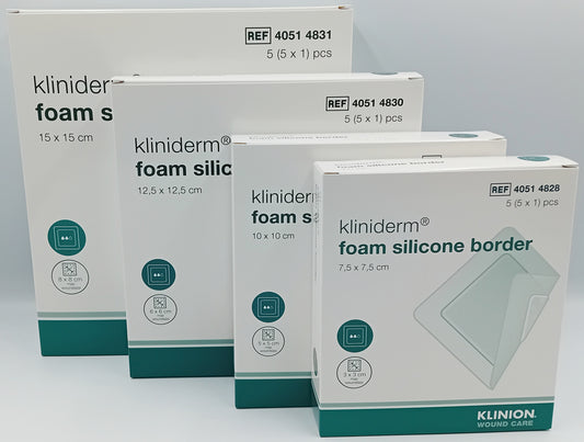 Kliniderm Foam Silicone Border Dressings – Box of 5