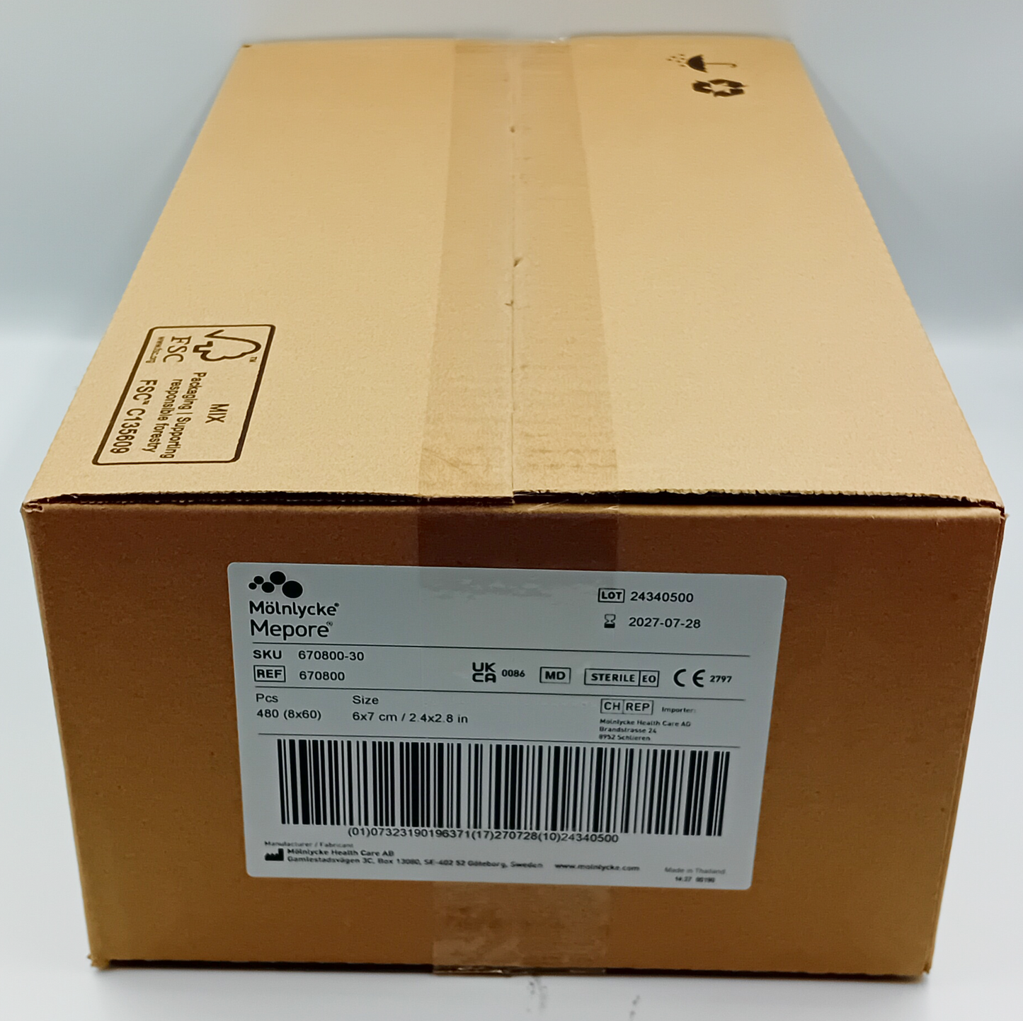 Mepore Self-Adhesive Wound Dressings 6cm x 7cm – Box of 60 (Case of 8 Boxes / 480 Dressings)