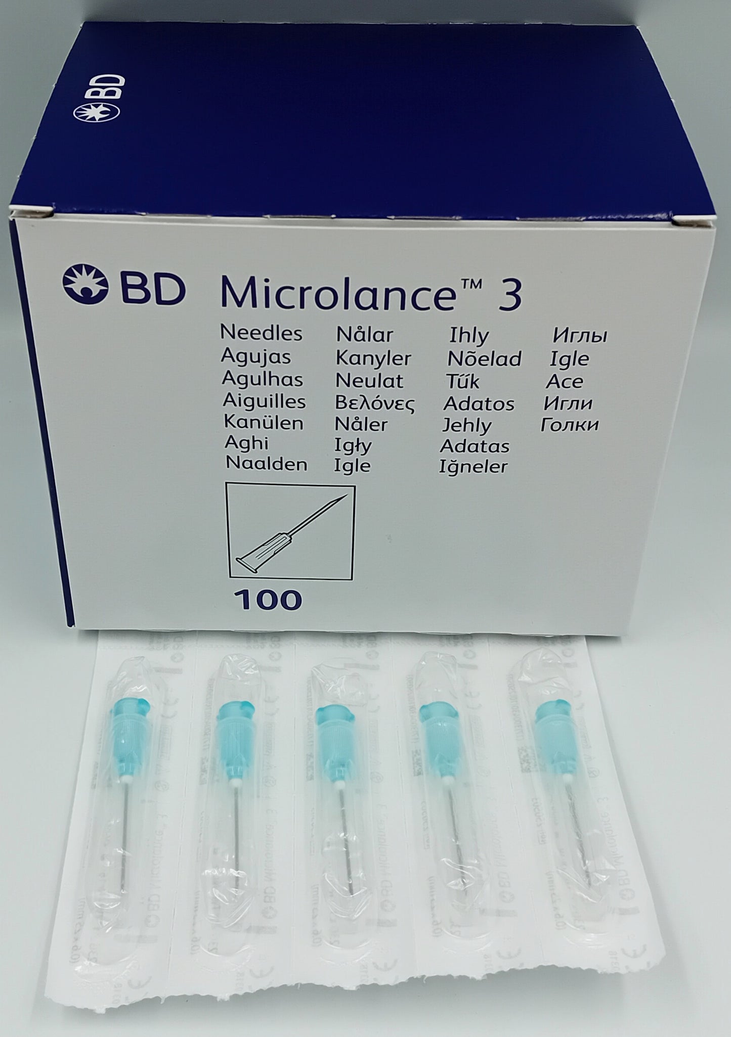 BD Microlance 3 Needles – 23G x 1" (0.6mm x 25mm) – Blue – Box of 100