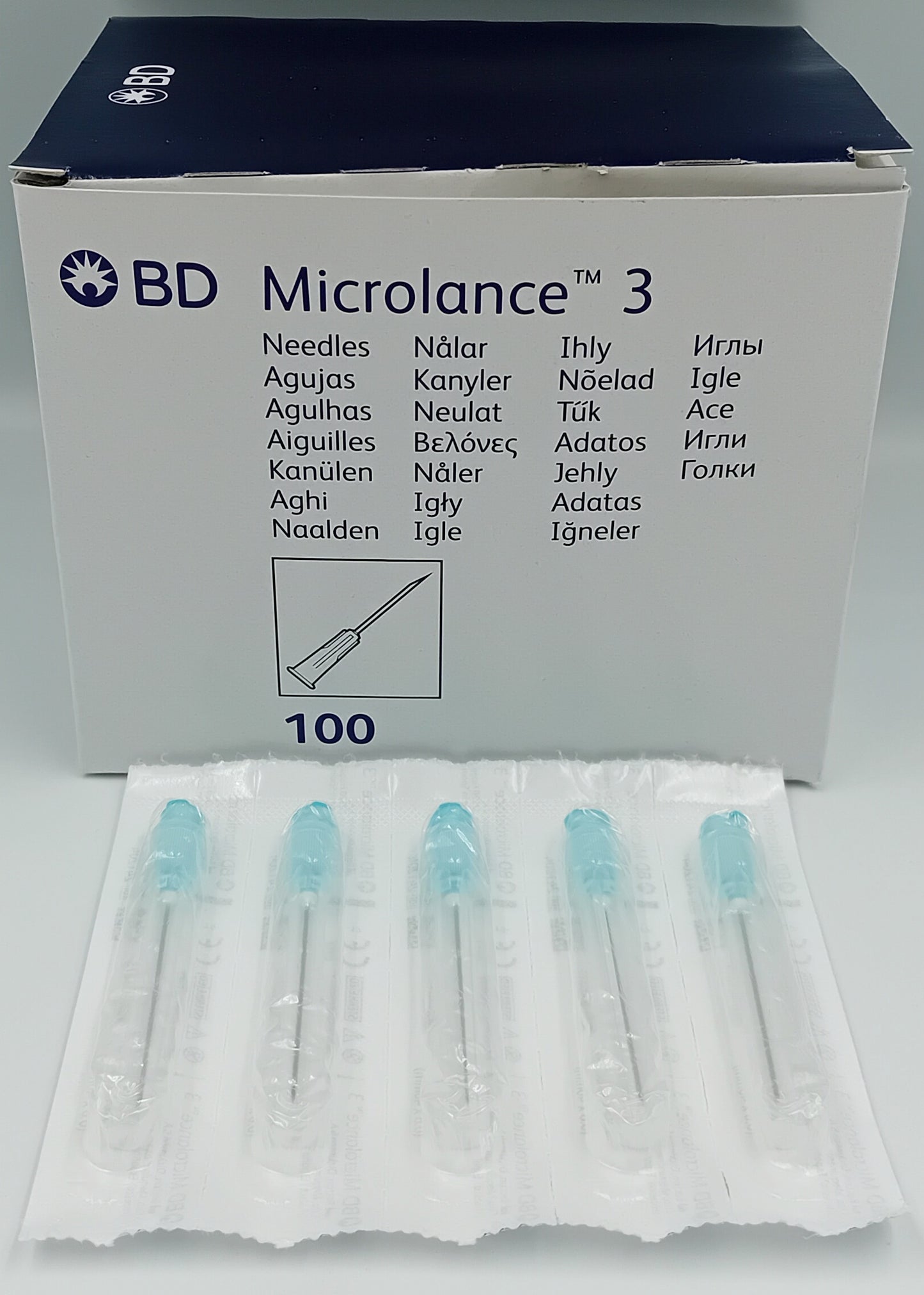 BD Microlance 3 Needles – 23G x 1½" (0.6mm x 38mm) – Blue – Box of 100