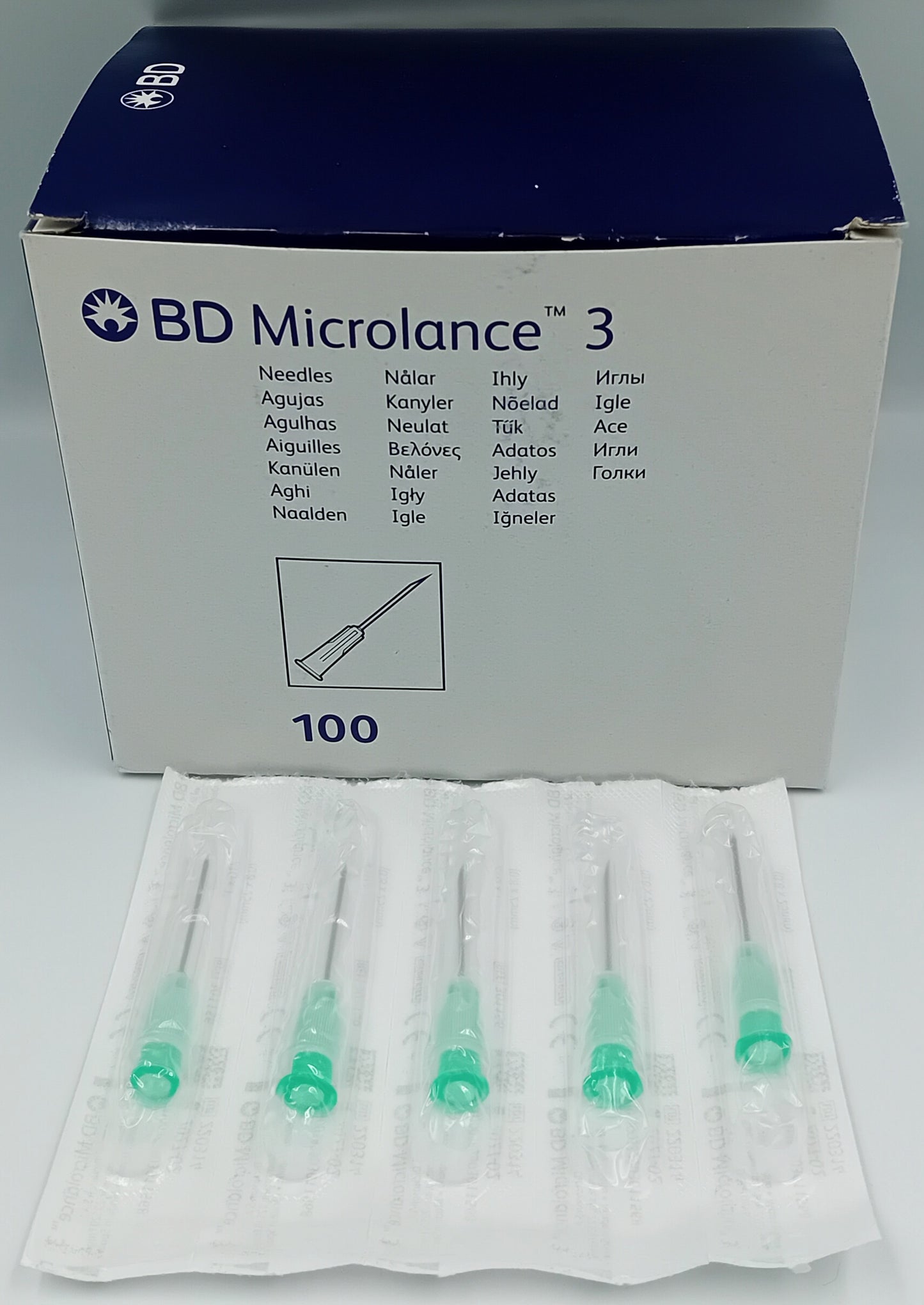 BD Microlance 3 Hypodermic Needles – 21G x 1" (25mm) Green – Pack of 100 – Sterile