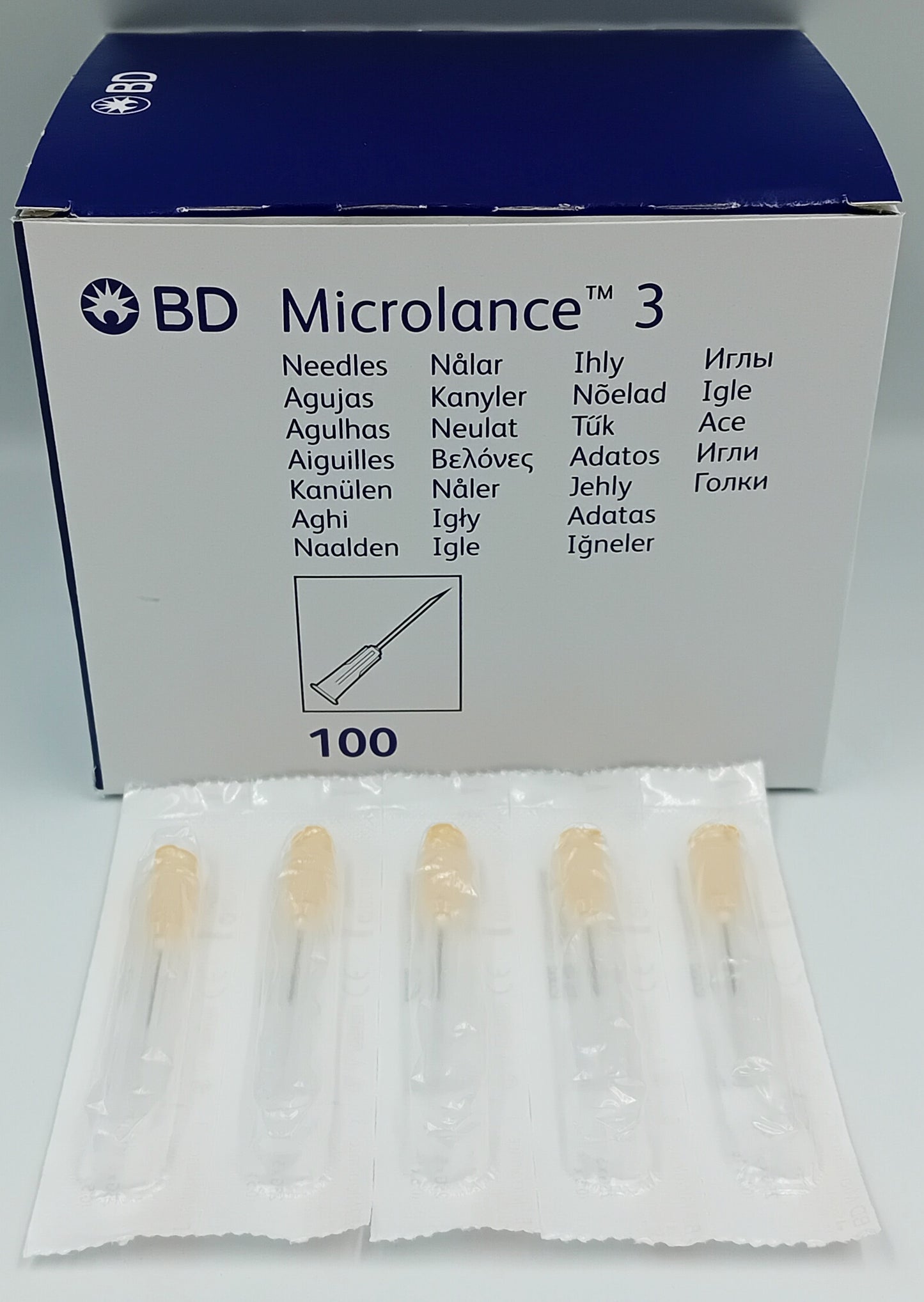 BD Microlance Needles – 25G x ⅝" (0.5mm x 16mm) – Orange – Box of 100