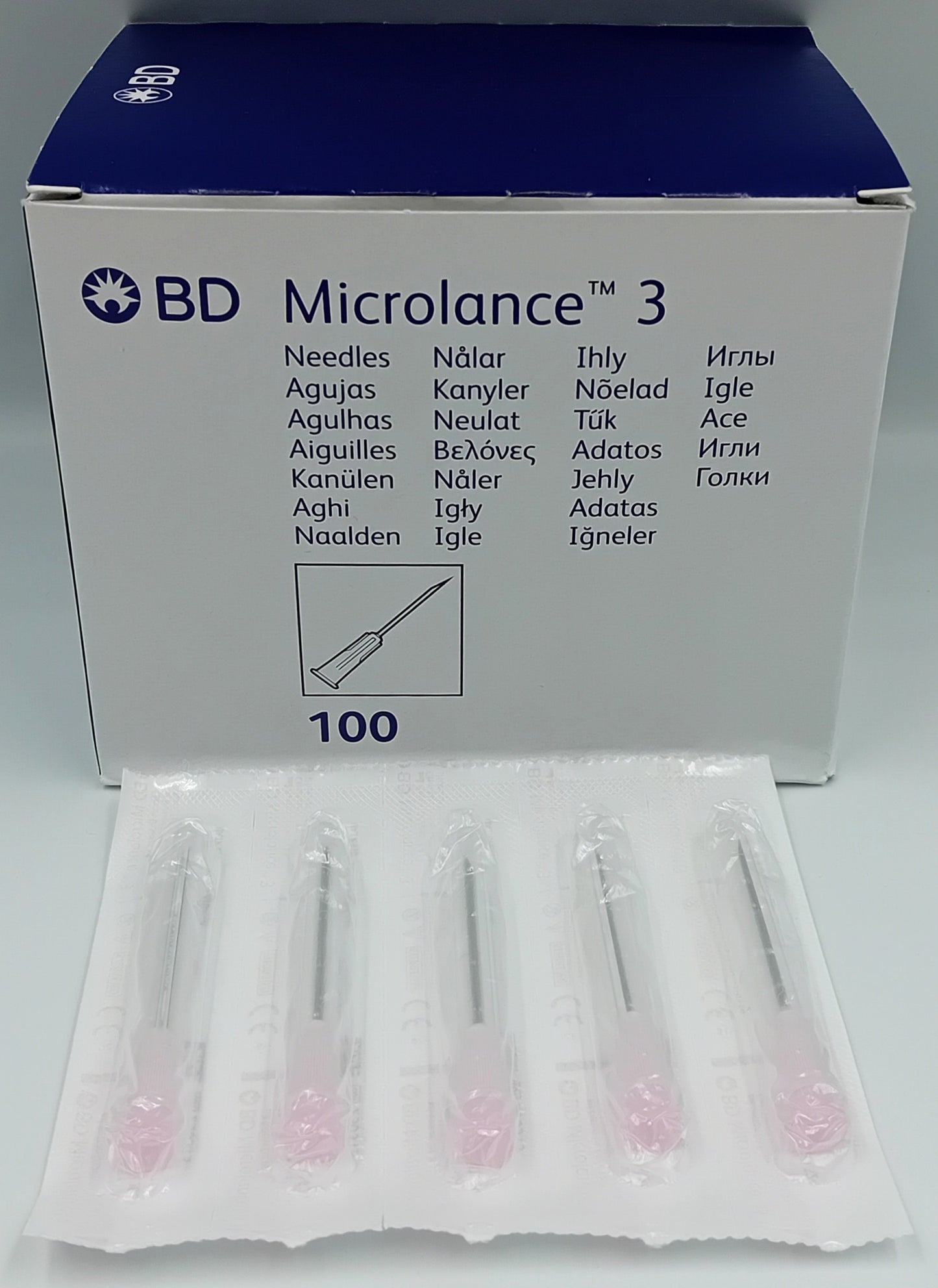 BD Microlance 3 Hypodermic Needles – 18G x 1½" (40mm) Pink – Pack of 100 – Sterile