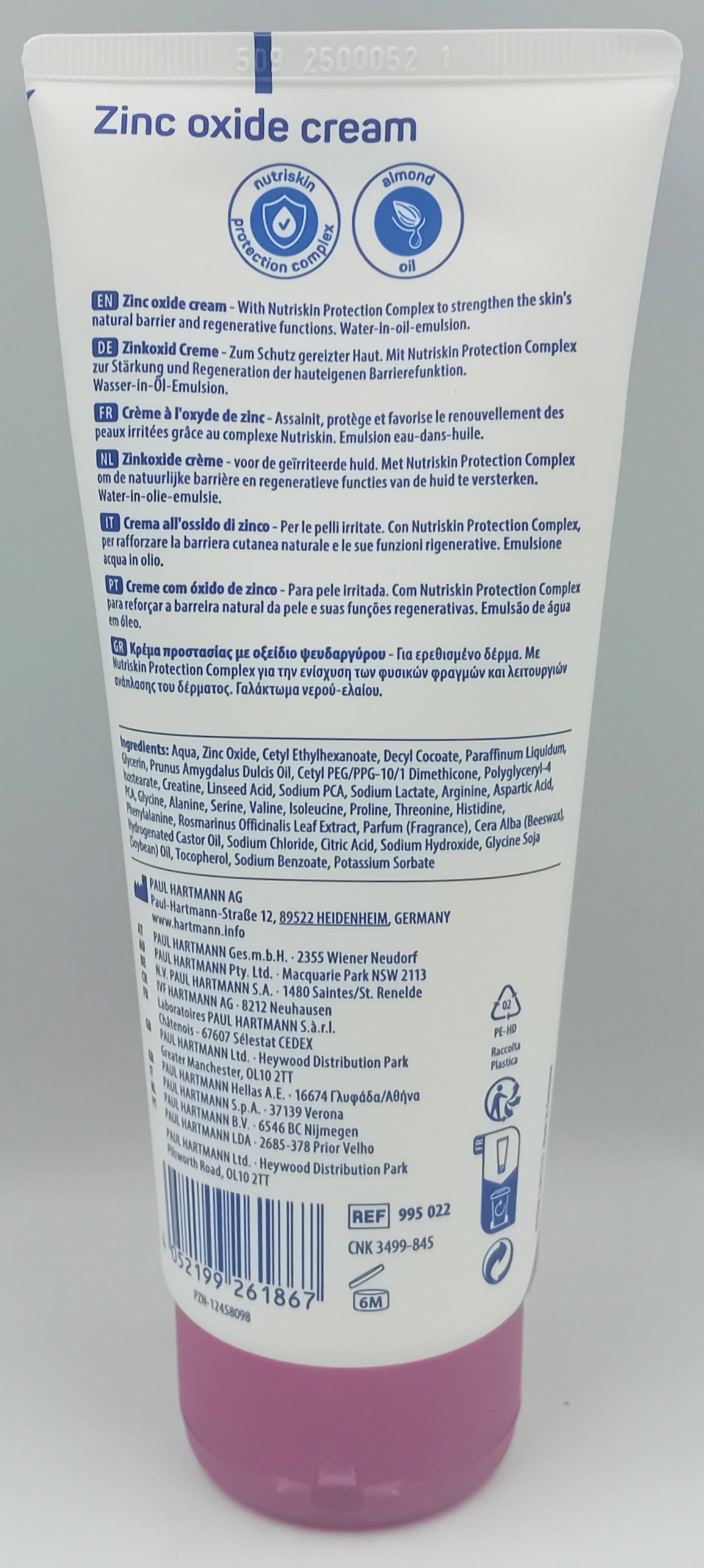 MoliCare Skin Zinc Oxide Cream 200ml | Protective Barrier, Soothing Care