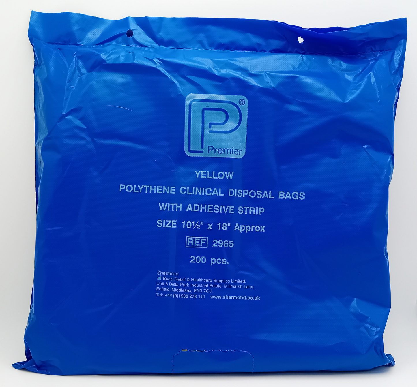 Premier Yellow Polythene Clinical Disposal Bags - Pack of 200
