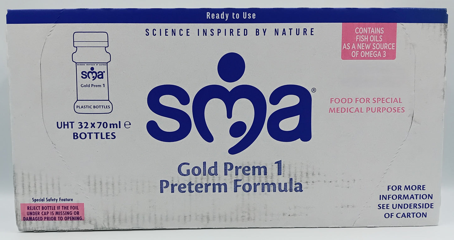 SMA Gold Prem 1 – 70ml Ready-to-Feed Bottles – Box of 32