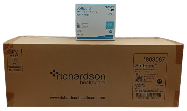 Softpore Adhesive Dressing – 6cm x 7cm – Box of 60 – Case of 16