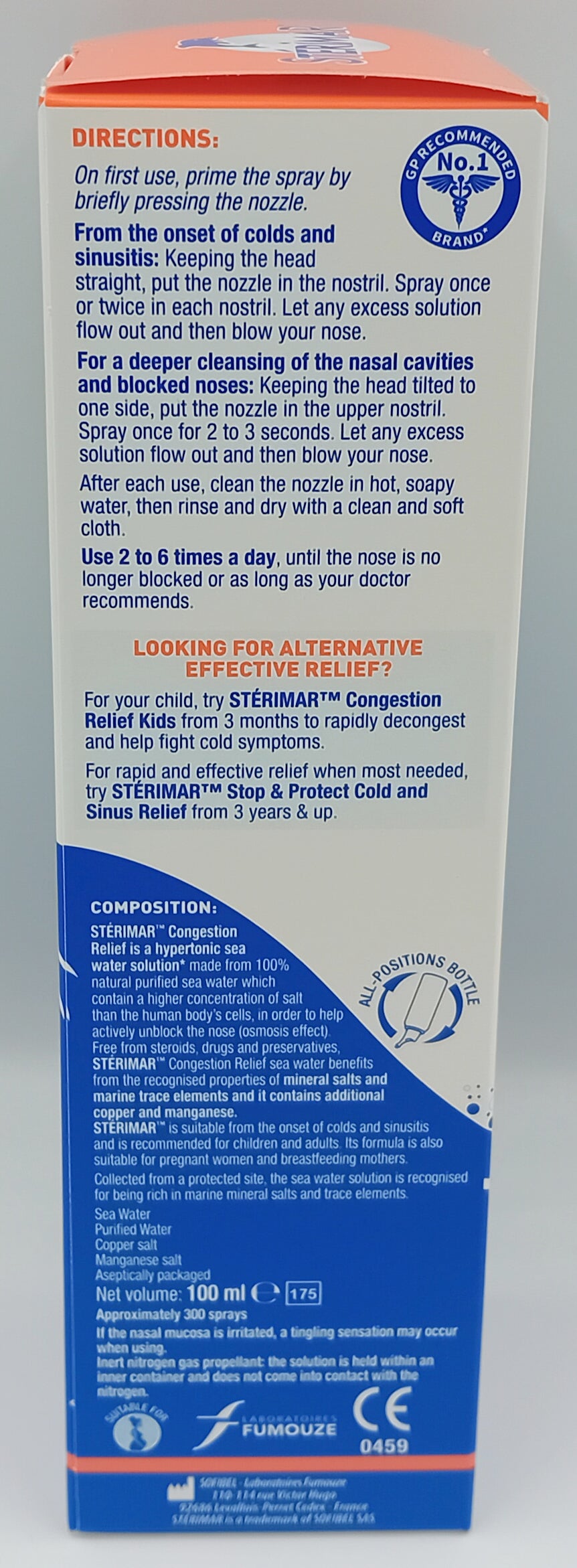 Sterimar Congestion Relief Hypertonic Nasal Spray 100ml – Fast & Natural Decongestion