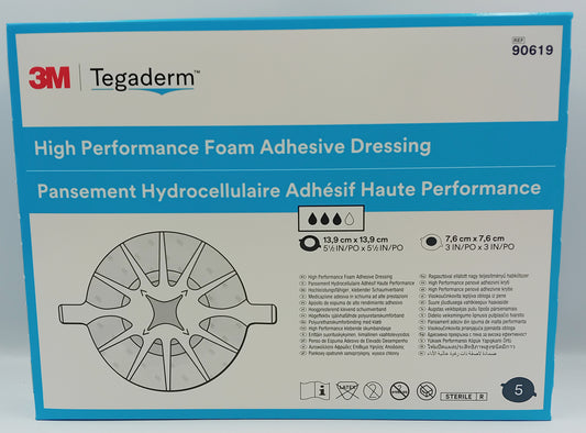 Tegaderm Foam Dressing Oval 13.9cm x 13.9cm Box of 5