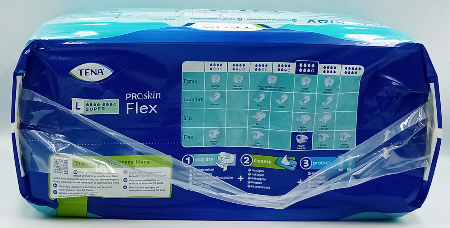 TENA Flex ProSkin Super Large – Pack of 30 Incontinence Briefs