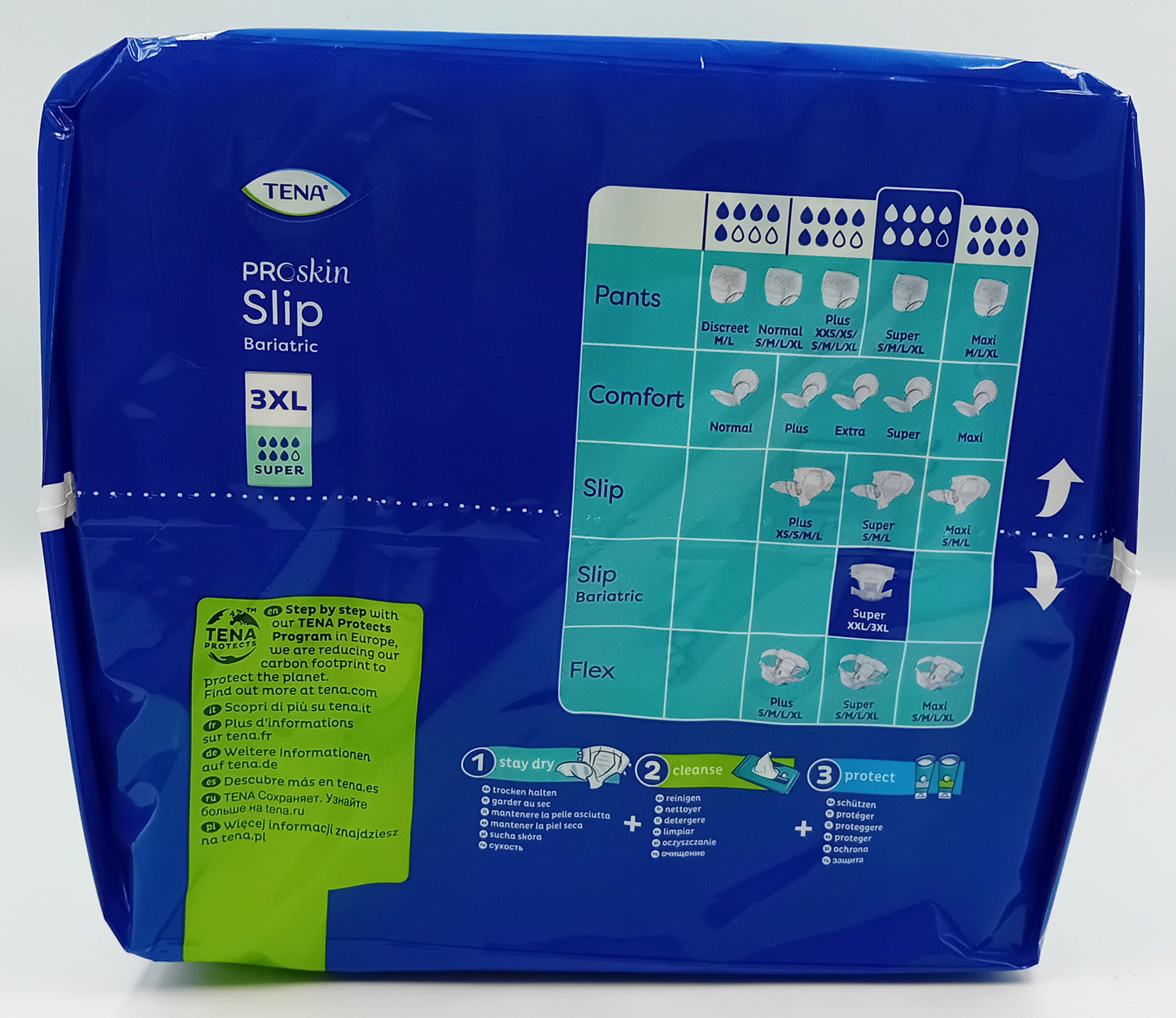 TENA ProSkin Slip Super Bariatric XXXL – Pack of 8 Incontinence Briefs