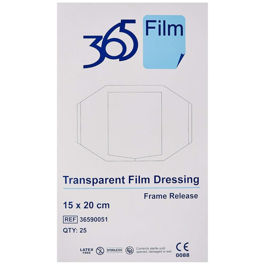 365 Transparent Film Dressing – 15cm x 20cm – Box of 25