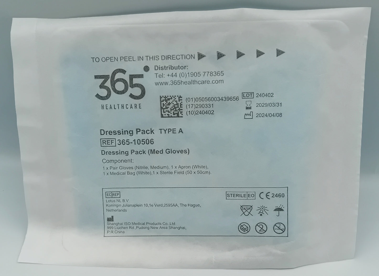 365 Dressing Pack Type A – Medium – Sterile Single-Use Wound Care Kit