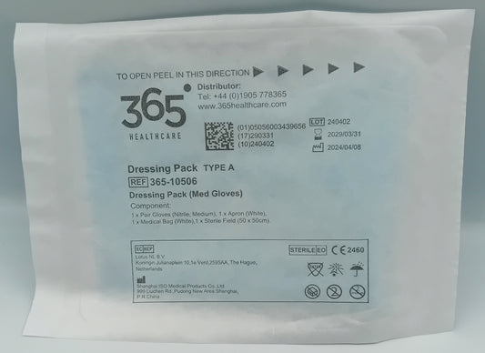 365 Dressing Pack Type A – Medium – Sterile Single-Use Wound Care Kit