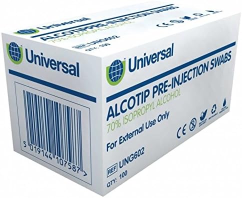 Universal Alcotip Swabs – 3cm x 6cm – Non-Sterile – Box of 100