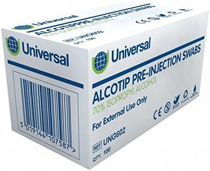 Universal Alcotip Swabs – 3cm x 6cm – Non-Sterile – Box of 100