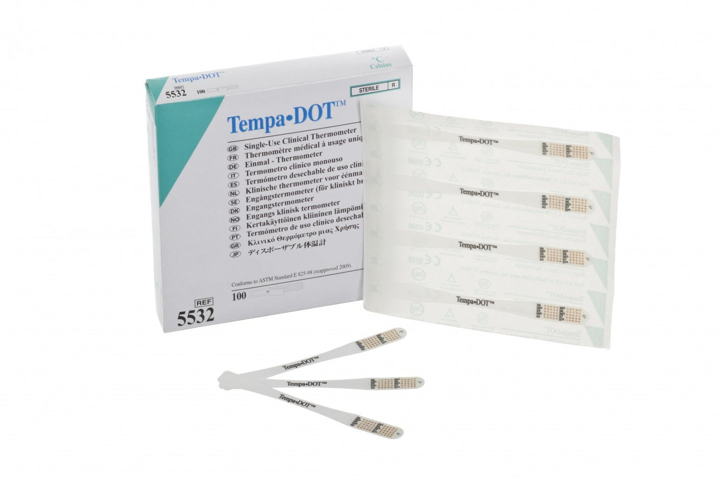 TempaDOT Single-Use Disposable Thermometers – Box of 100