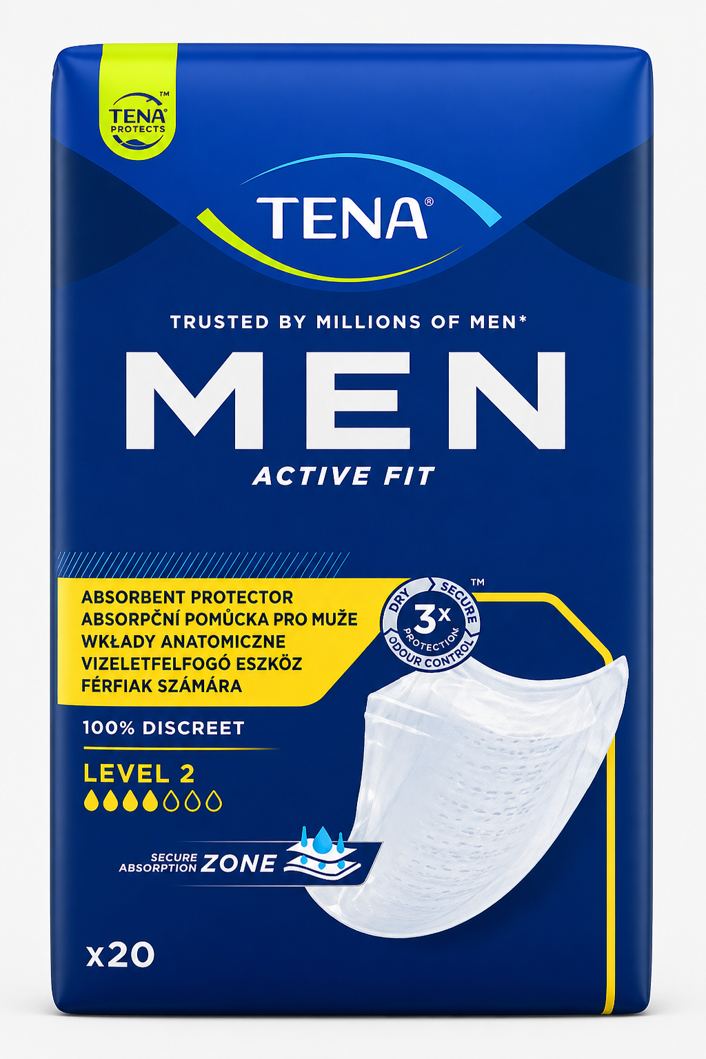 Tena Men Level 2 Case of 120 Pads
