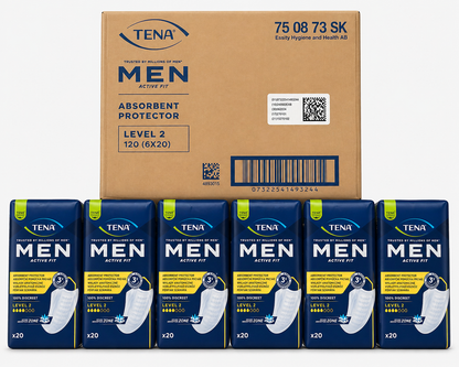 Tena Men Level 2 Case of 120 Pads