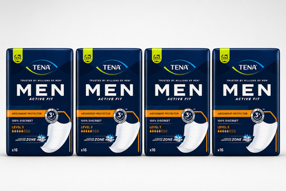 TENA Men Level 3 Incontinence Pads Pack 16 x4 | 64 Male Guards Total