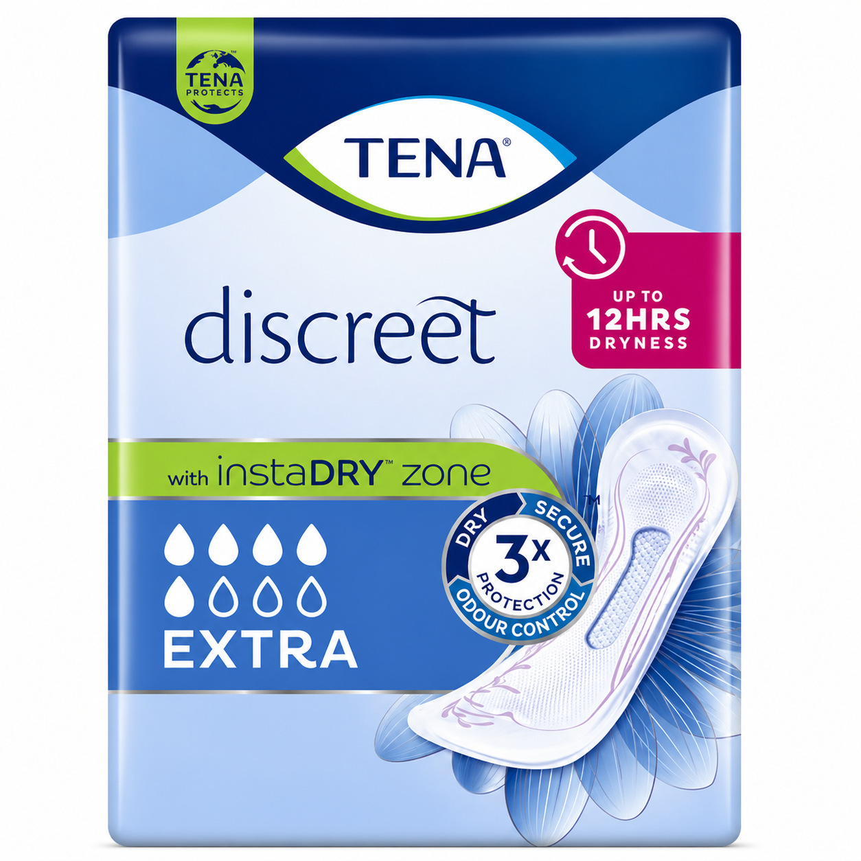 TENA Lady Extra Discreet 10 x6 Packs (60 Pads) | Slim Protection Case