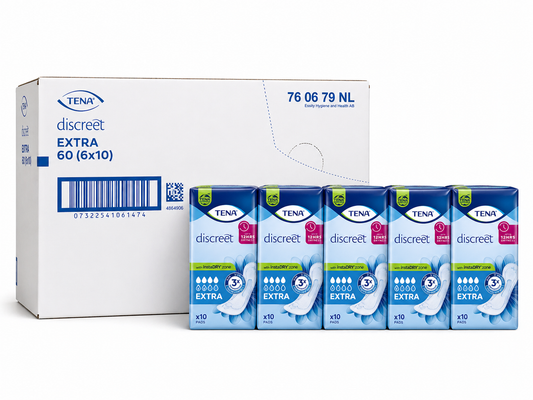 TENA Lady Extra Discreet 10 x6 Packs (60 Pads) | Slim Protection Case