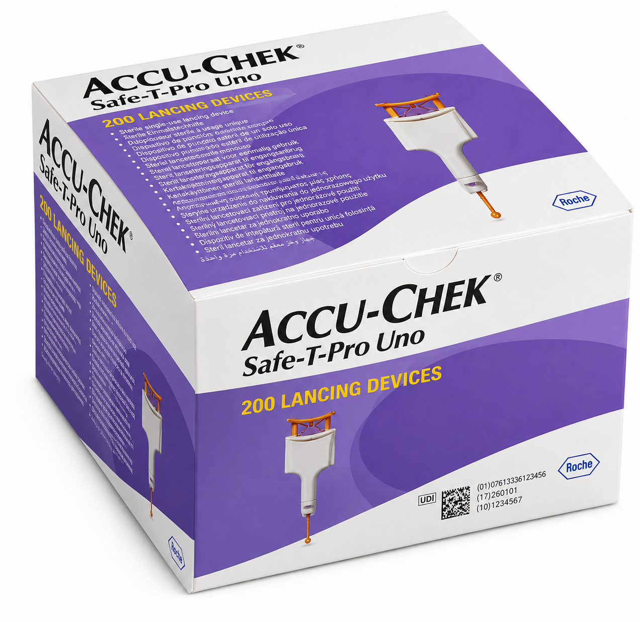 Accu-Chek Safe-T-Pro Uno – Single-Use Safety Lancets – Box of 200