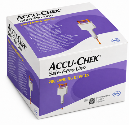 Accu-Chek Safe-T-Pro Uno – Single-Use Safety Lancets – Box of 200