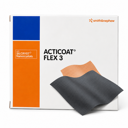 Acticoat Flex 3 Antimicrobial Dressing 5cm x 5cm Pack of 5 | Silver Dressing