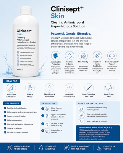Clinisept+ Skin 490ml | Skin Cleansing & Hygiene Solution