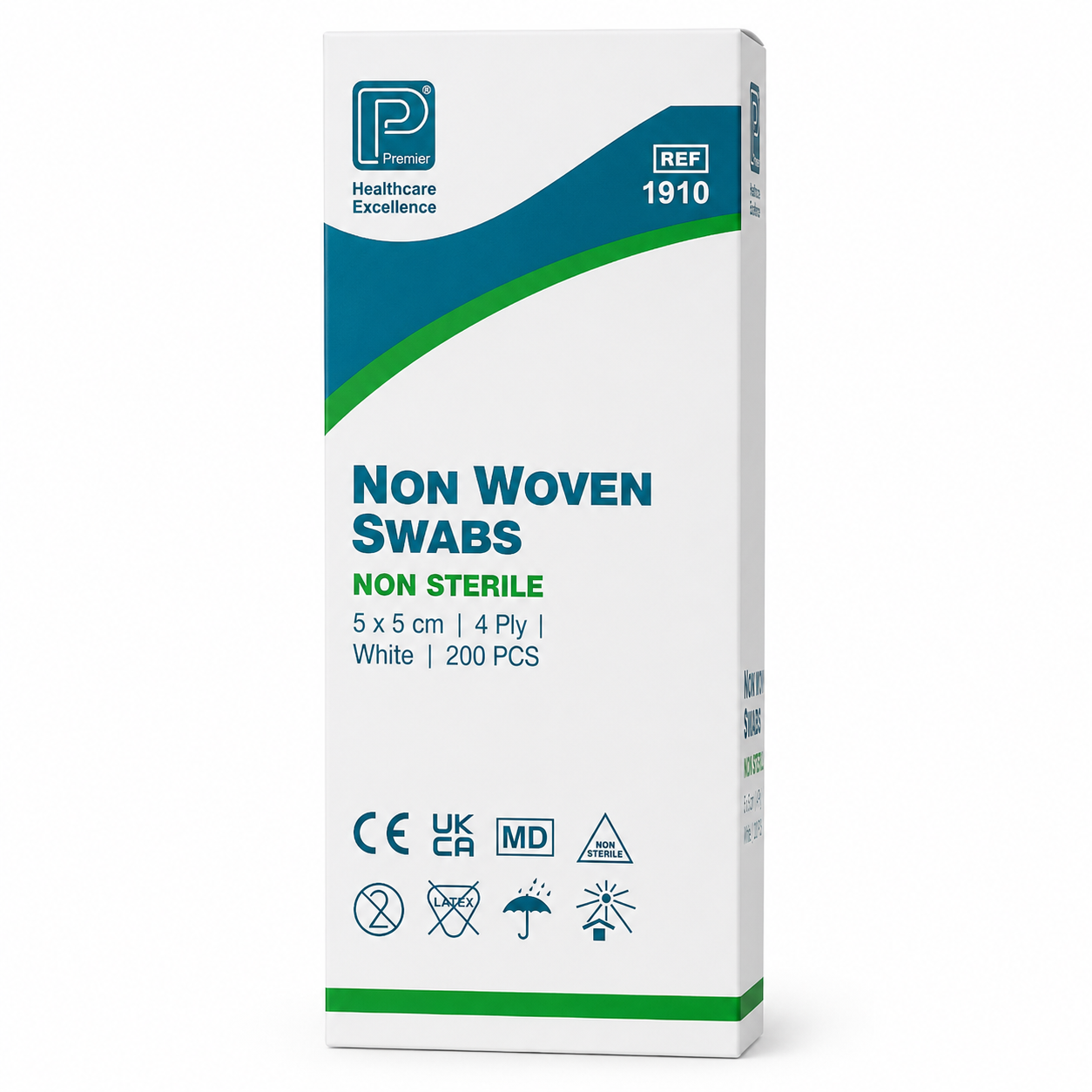 Non-Woven Swabs 1910 Non-Sterile 4 Ply – 5cm x 5cm – Pack of 200
