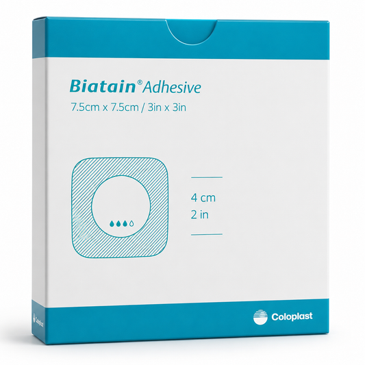 Biatain Adhesive 7.5x7.5cm Box of 10 | Foam Wound Dressings Sterile