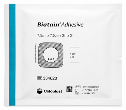 Biatain Adhesive 7.5x7.5cm Box of 10 | Foam Wound Dressings Sterile