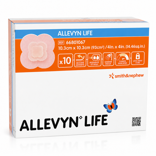 ALLEVYN Life 10.3x10.3cm Box of 10 | Silicone Foam Wound Dressings