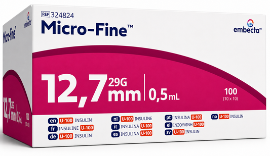 Embecta Micro-Fine+ 0.5ml 29G 12.7mm Insulin Syringes Box of 100