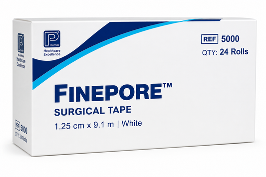 Finepore White Surgical Tape 1.25cm Box of 24 | Hypoallergenic Tape