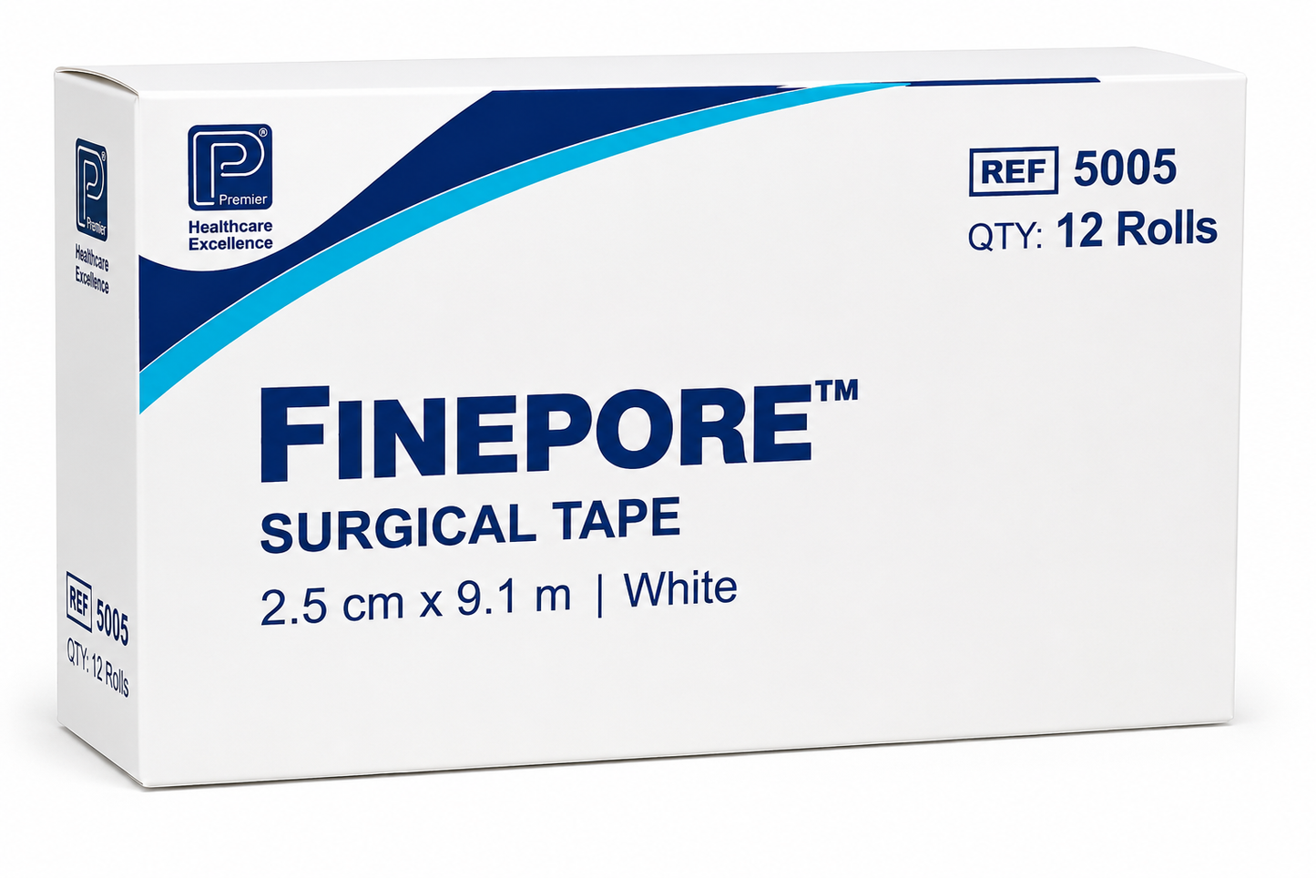 Finepore White Surgical Tape 2.5cm Box of 12 | Hypoallergenic Medical Tape