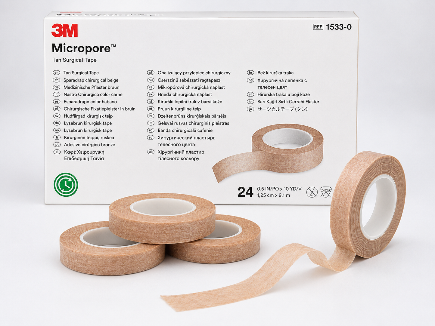 3M Micropore Tan Tape 1.25cm Box of 24 | Medical Paper Surgical Tape