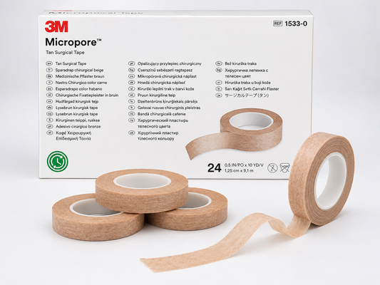 3M Micropore Tan Tape 1.25cm Box of 24 | Medical Paper Surgical Tape