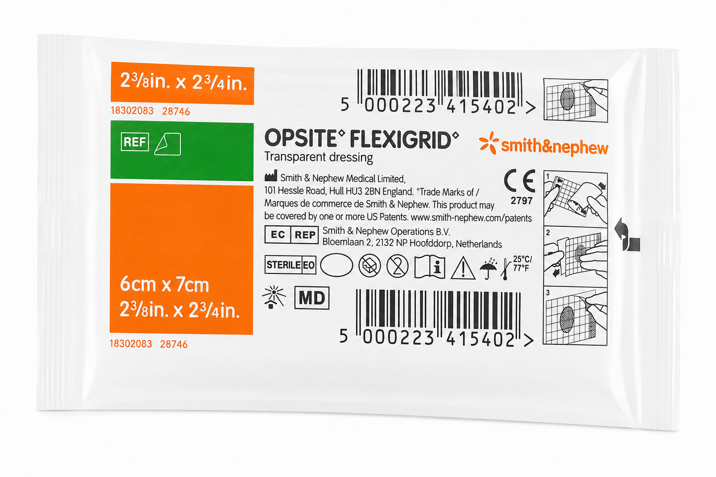 Opsite Flexigrid 6x7cm Box of 100 | Transparent Film Dressings Sterile